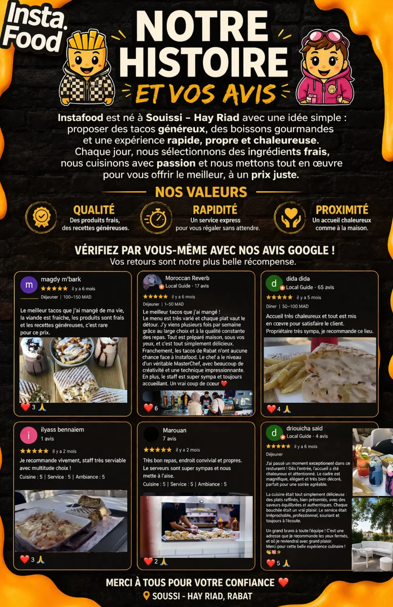 Hygiène et qualité chez Instafood Rabat